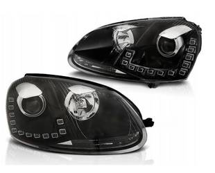 Lampy reflektory Vw Golf V 5 03-09 led drl black