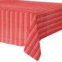 Obrus na stół świąteczny prostokątny czerwony 130x180 cm