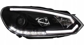 Reflektory lampy przednie VW Golf VI Black Dzienne