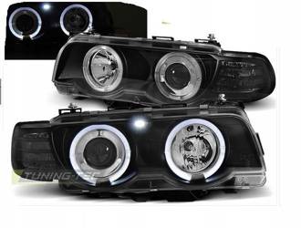 Reflektory przednie BMW E38 BLACK RINGI