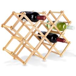 Stojak na wino drewniany 10 butelek 54x36 cm