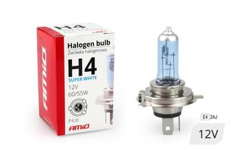 Żarówka halogenowa H4 12V 60/55W filtr UV (E4) Super White