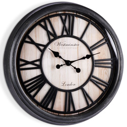 Zegar ścienny czarny retro 50 cm
