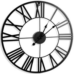 Zegar ścienny metalowy czarny 45 cm