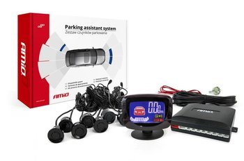 Zestaw czujników parkowania cofania LED-GRAF 8 sensorów czarne