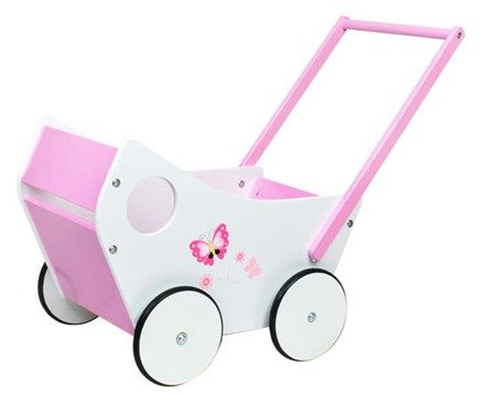 Drewniany wózek dla lalek chodzik pchacz dzieci 0+