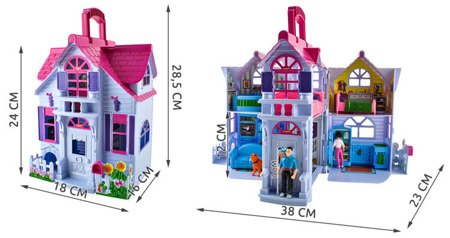 Duży domek dla lalek dziewczynek dla dzieci z figurkami