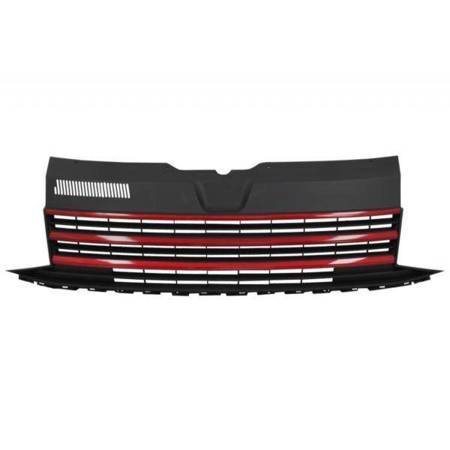 GRILL GRILLE BLACK RED fits VW T6 15-19