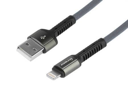 Kabel MYWAY do ładowania i synchronizacji, w oplocie z mikrofibry, 200 cm, USB > Lightning