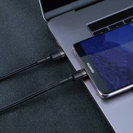 Kabel USB-C do USB-C PD Baseus Cafule PD 2.0, QC 3.0, 60W, 200 cm czarno-szary
