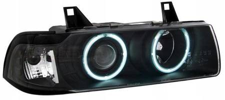 Lampy Reflektory przednie BMW E36 Coupe/Cabrio BLACK RINGI