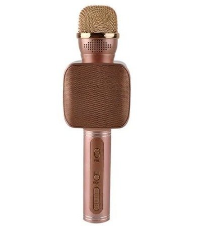 Mikrofon bezprzewodowy karaoke studio różowy