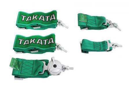 Pasy sportowe 5p 3" Green - Takata Replica