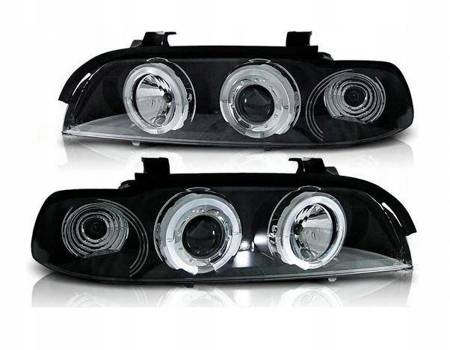 Reflektory lampy przednie BMW E39 black ringi