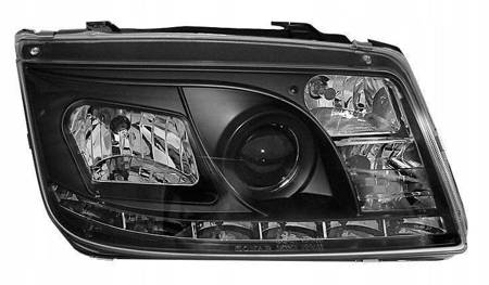 Reflektory przednie VW Bora BLACK DAYLIGHT