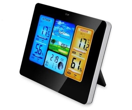 Stacja pogody termometr higrometr wyświetlacz LCD wew/zew