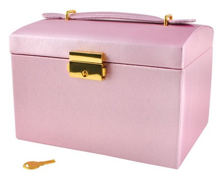 Szkatułka kuferek na biżuterię kosmetyki akcesoria różowy
