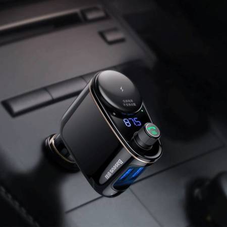 Transmiter FM do samochodu BASEUS 2x USB, Bluetooth - czarny