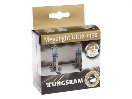 Żarówki Tungsram H1 12V 55W P14,5s MegaLight Ultra +130%, 2szt.