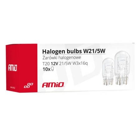 Żarówki halogenowe T20 W21/5W W3x16q 10szt