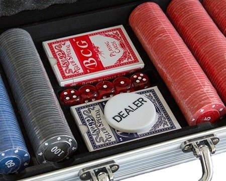Zestaw do pokera 500 żetonów gra walizka na klucz