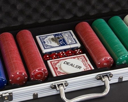 Zestaw do pokera 500 żetonów gra walizka na klucz