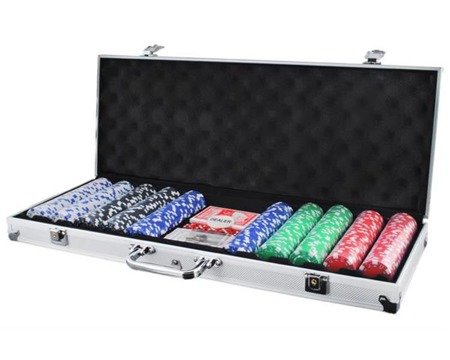 Zestaw do pokera 500 żetonów poker kasyno karty kości