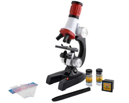 Zestaw mikroskop 1200x + akcesoria światło led